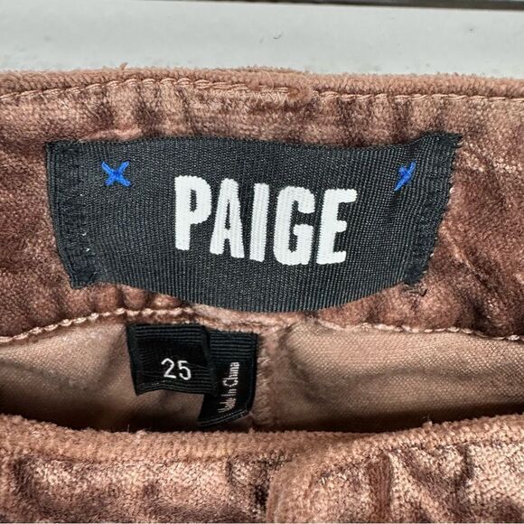 Paige Women’s size 25 Warm Suede Velvet High Waist Ankle Stretch Pants - Picture 10 of 15